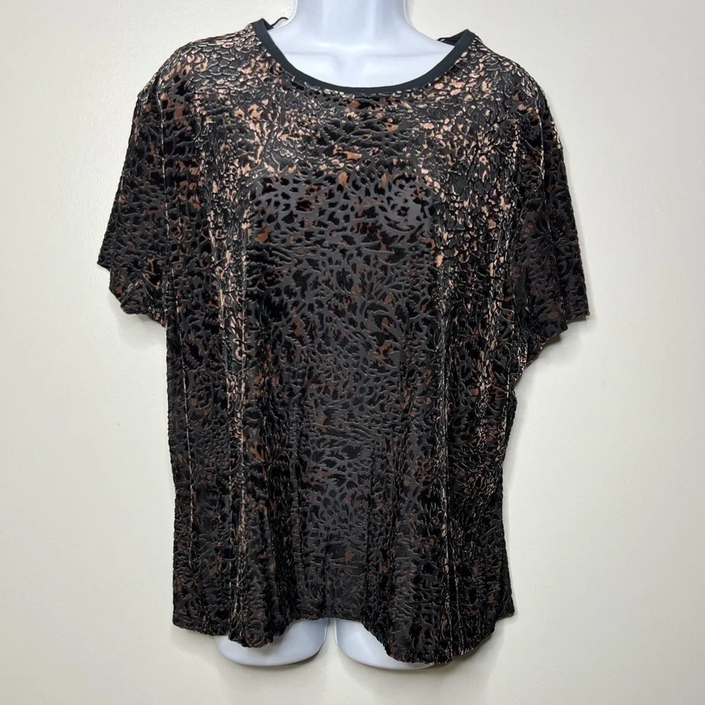 Free People We the Free Teddy Boxy Top in Cheetah Combo - New